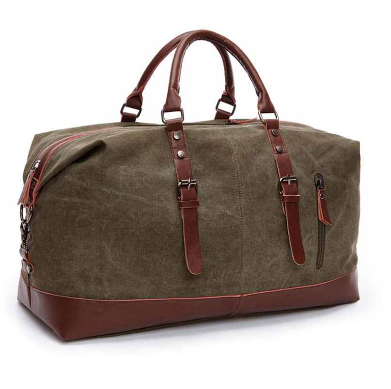 Grand sac cabas homme en toile robuste, idéal pour voyage et usage quotidien.