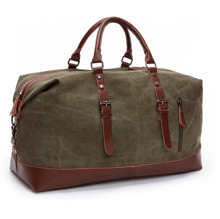 Grand sac cabas homme en toile robuste, idéal pour voyage et usage quotidien.