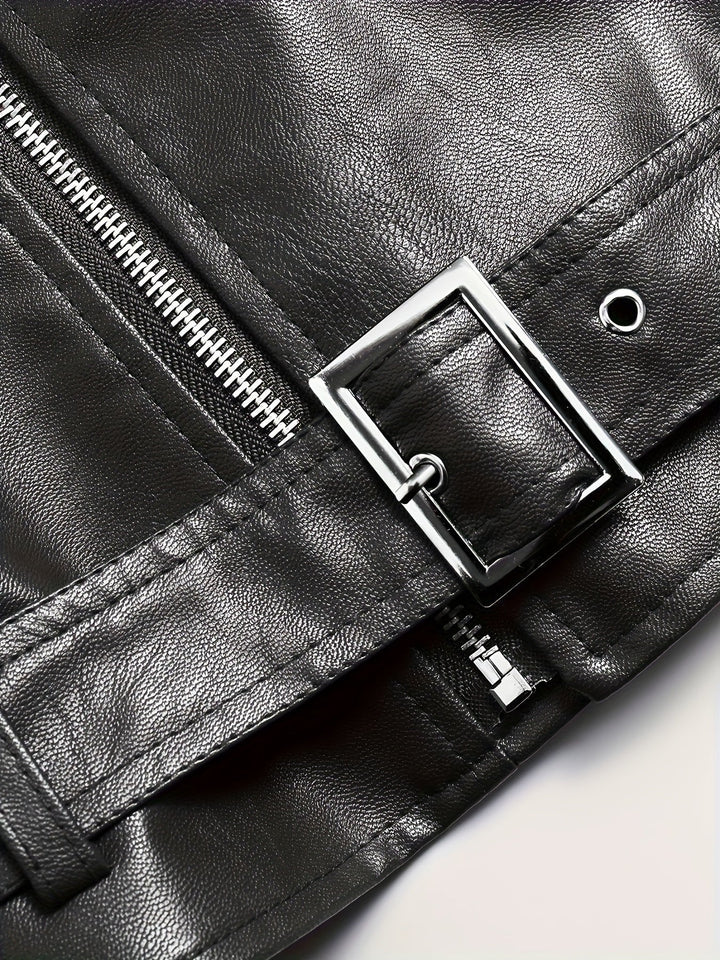 Blouson homme style biker décontracté, détails de poches 3D, parfait pour la mode urbaine.