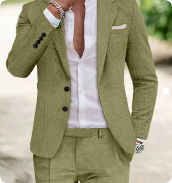 Costume homme élégant deux pièces avec imprimé digital moderne. Idéal pour soirée, look chic et tendance.