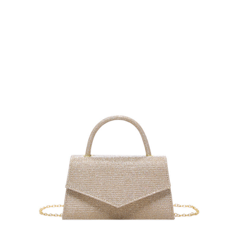 Pochette soirée femme avec effet diamant scintillant, accessoire chic compact noir. Sac tendance.