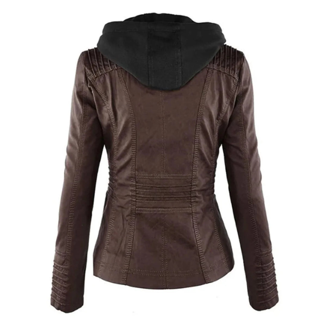 Veste moto femme cintrée moderne. Look tendance et féminin, idéale pour la ville.