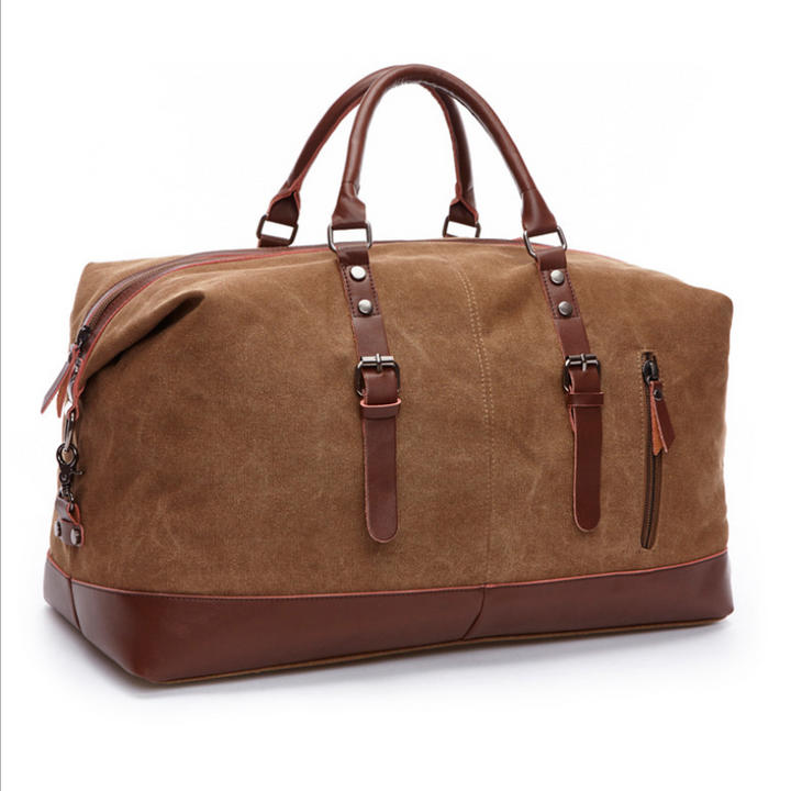 Robuste sac cabas homme en toile, allie élégance pour le quotidien et le voyage.