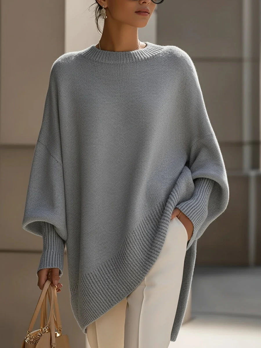 Pull femme oversize doux et chaleureux, style décontracté pour l'hiver.