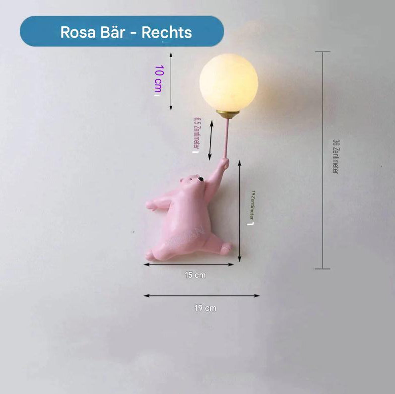 Lampe murale ours LED pour chambre bébé, lumière douce et chaleureuse, cadeau parfait.