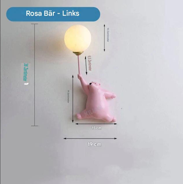 Ours lumineux LED, applique murale enfant, apporte une lumière d'ambiance chaleureuse.