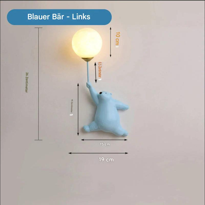 Décoration murale lumineuse ours, applique LED pour ambiance sereine chambre enfant.