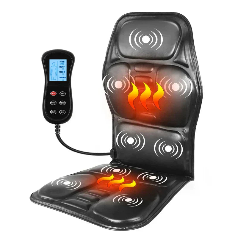 Coussin de massage électrique dorsal avec chaleur apaisante pour soulager le dos, les épaules et la nuque. Détente.