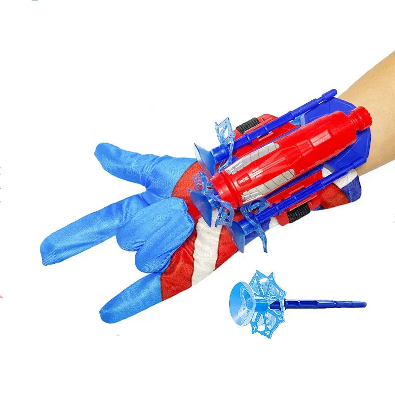 Cadeau enfant : jouet lanceur de toiles et gants de super-héros, pour déguisement et jeu d'action.