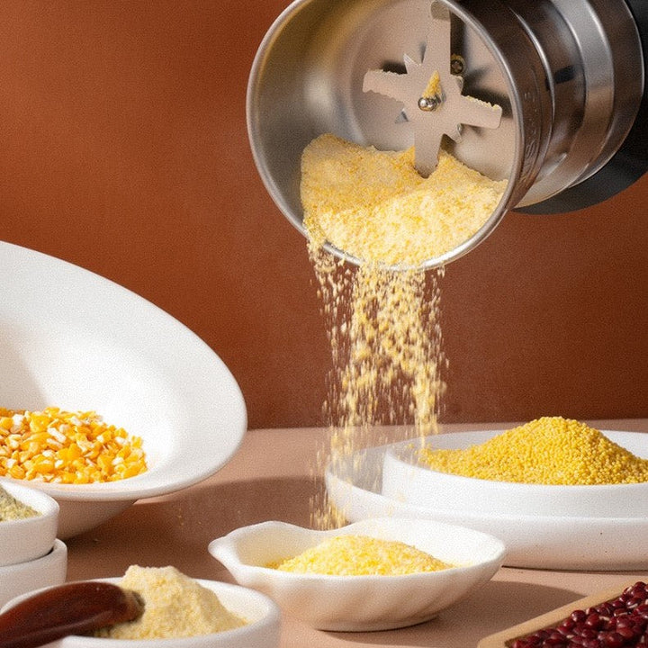 Broyeur électrique compact 300ml en inox. Moud café, grains, épices, herbes. Accessoire cuisine pratique.