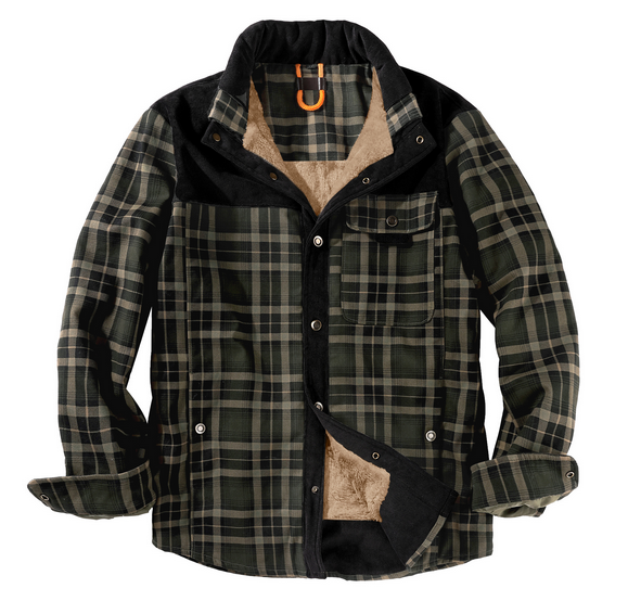 Confortable veste bûcheron homme à carreaux, parfaite pour printemps/automne, style robuste et polyvalent.