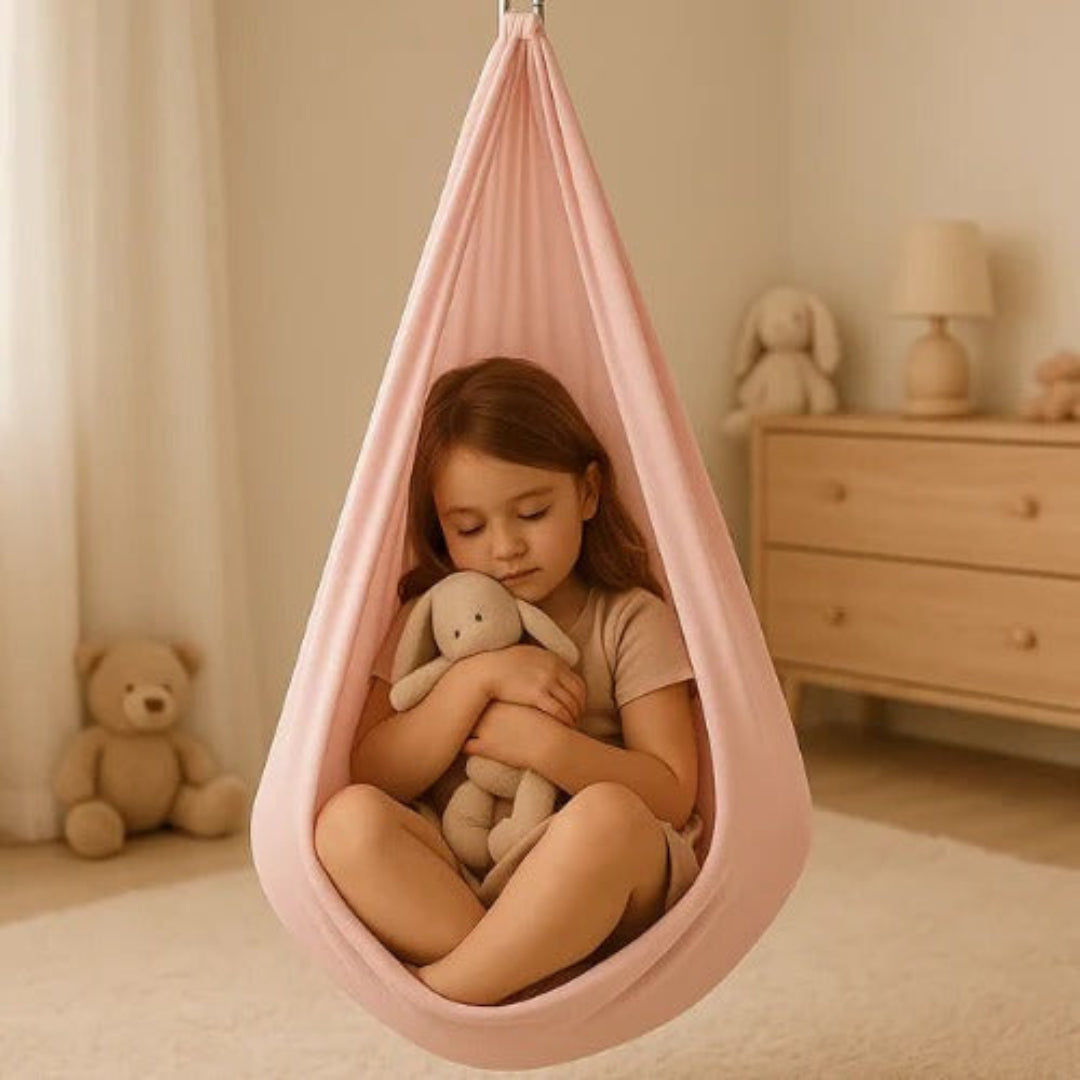Balançoire sensorielle polyvalente intérieur/extérieur, pour relaxation et thérapie autisme et détente.