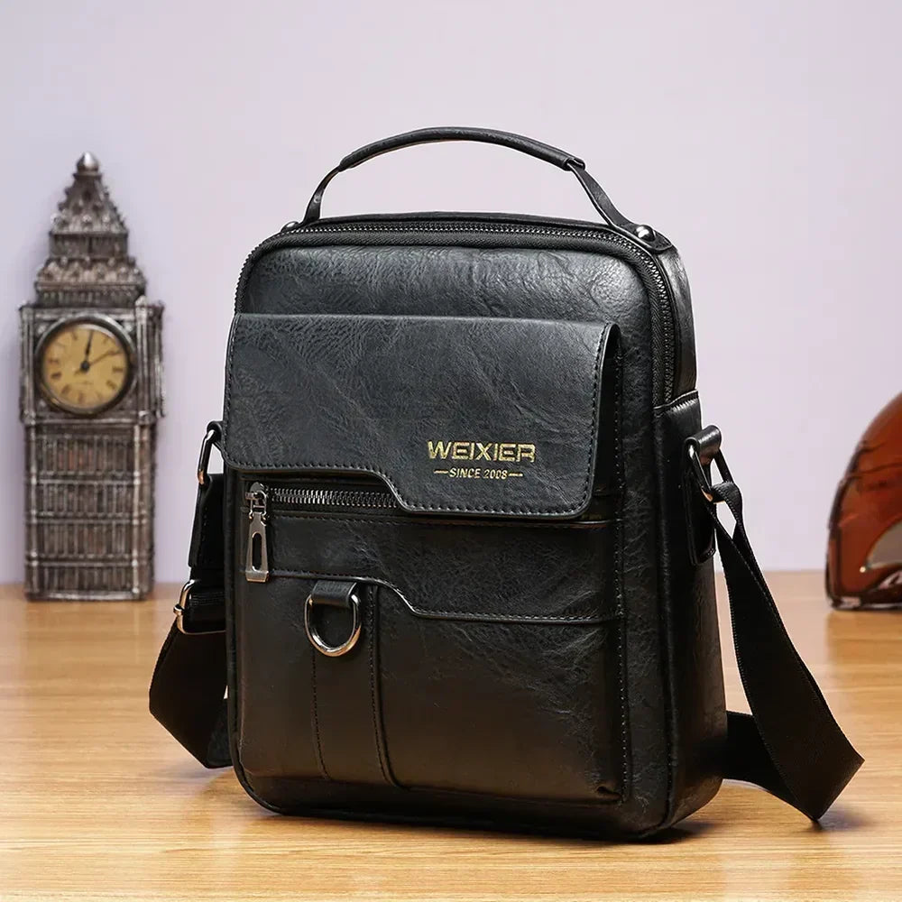 Sac à bandoulière élégant en cuir TTAS, design épuré, idéal pour hommes et femmes.