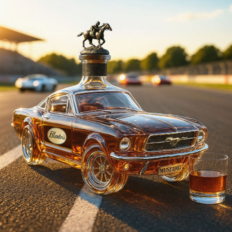 Carafe à whisky en verre, design voiture de collection, élégante pour bar à domicile ou cadeau.