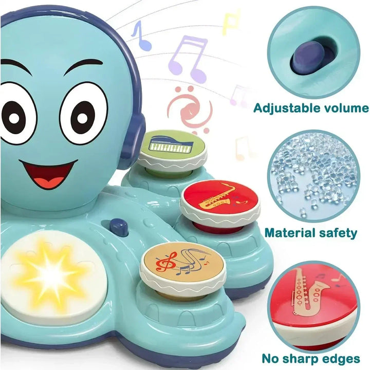 Cadeau enfant : Jouet poulpe musical interactif GroovyPus pour bébés, stimulant l'apprentissage et le développement.