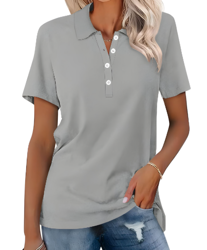 Polo femme Nova élégant, parfait pour le quotidien. Chemisette confortable à manches courtes, idéale mode femme.