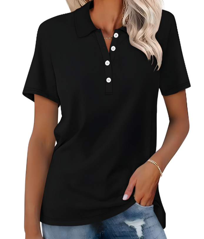 Haut femme Nova polyvalent et confortable. Chemisette élégante à manches courtes pour travail et loisirs.