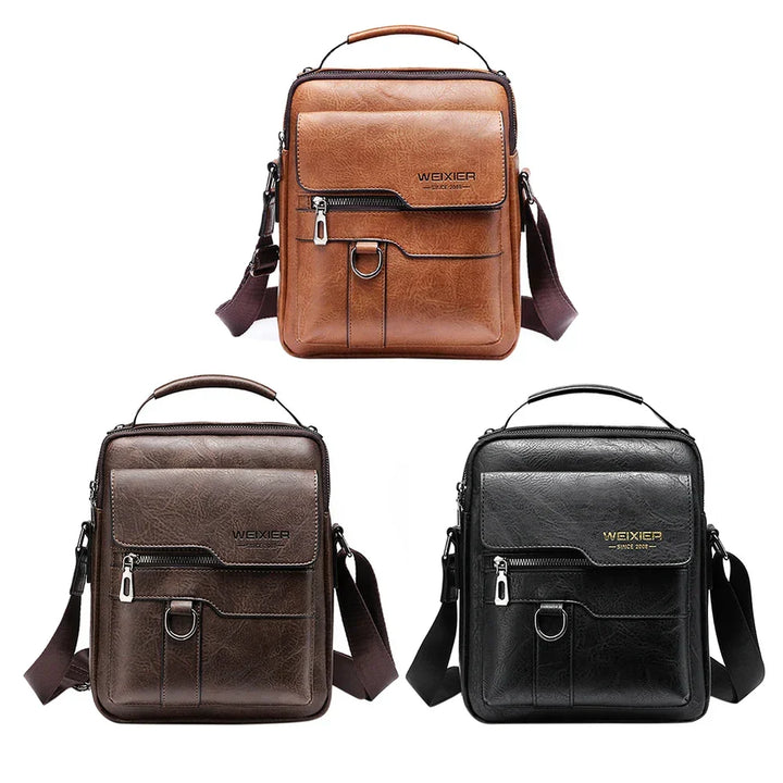 Sac à bandoulière unisexe moderne en cuir, style élégant et polyvalent, idéal pour tout look.