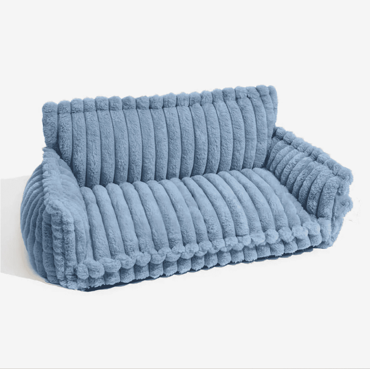Élégant canapé pour chien en velours côtelé, design moderne et confort orthopédique pour le repos de votre animal.