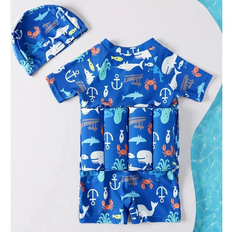 Maillot de bain flottant enfant pour confort et sécurité à la plage. Aide à la flottabilité bébé pour baignade sereine.