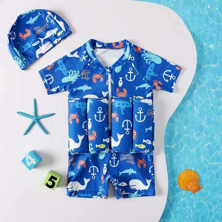 Maillot de bain flottant bébé pour apprentissage sûr de la nage. Sécurité aquatique enfant en piscine ou plage.