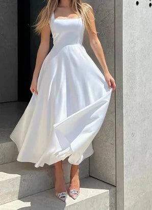 Robe élégante femme, maxi évasée pour un look sophistiqué. Confortable pour invitée mariage, soirée, bal. Style fluide.