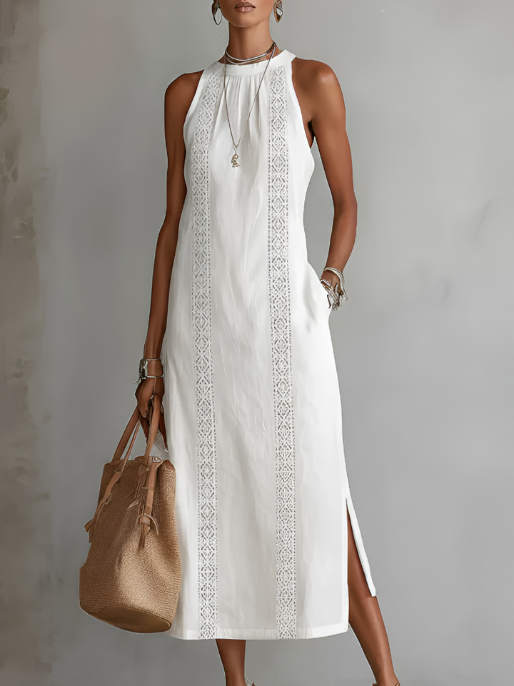 Superbe robe longue d'été pour femme, style romantique et fluide, idéale pour les vacances et un look chic.