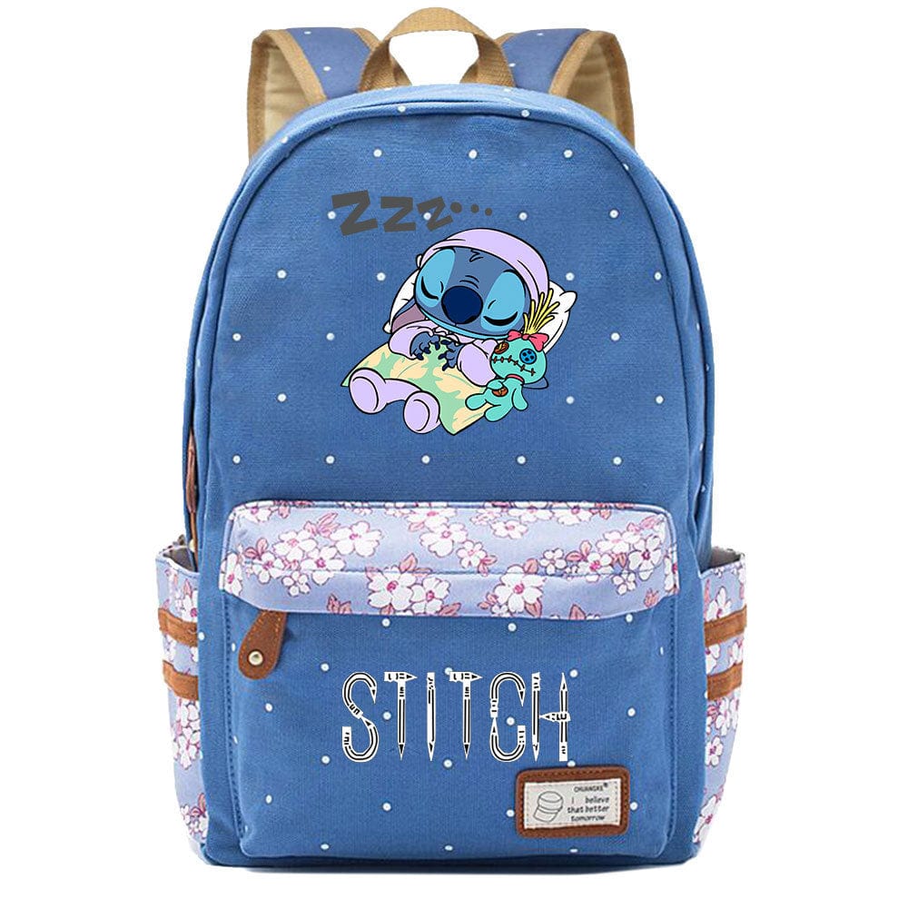 Cartable enfant Stitch bleu, édition rentrée, idéal pour écolier fan du personnage.