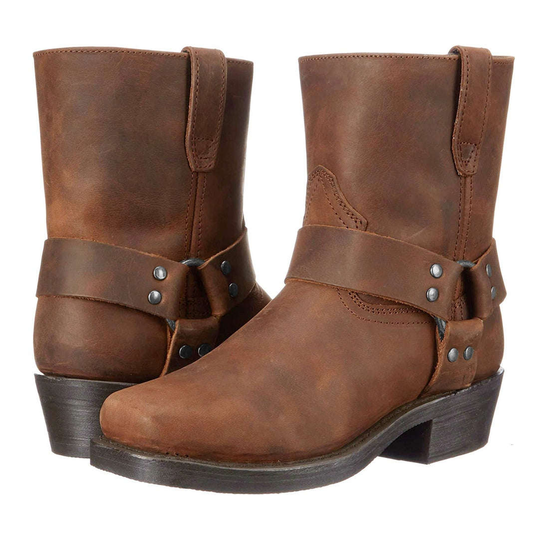 Élégantes bottes western pour homme, mi-mollet, idéales pour un look robuste et mode en automne-hiver.