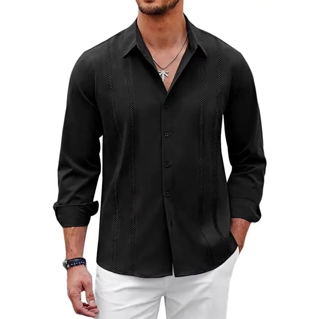 Chemise homme slim élégante, parfaite pour affaires ou quotidien, manches longues, sans repassage impeccable.