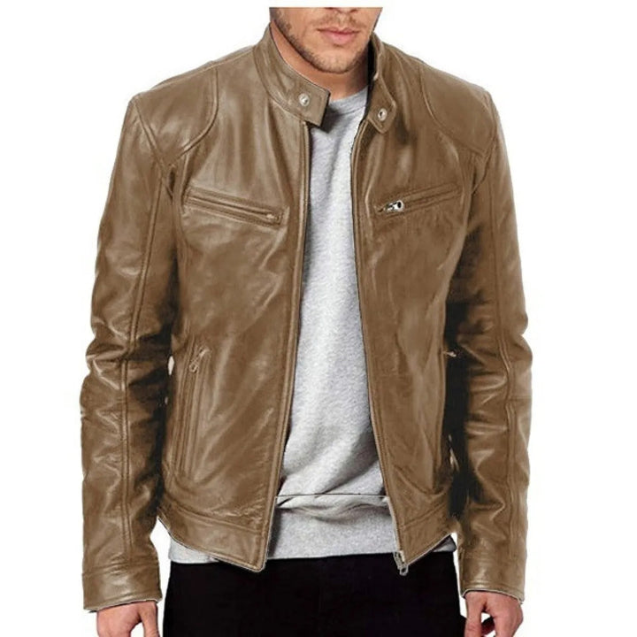 Veste slim homme élégante, idéale pour le printemps/automne. Style urbain avec col montant et poches fonctionnelles.