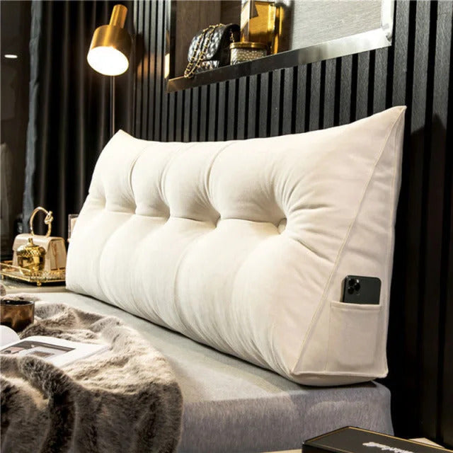 Grand coussin de tête pour appui-tête, maximise le confort du lit et le soutien ergonomique.