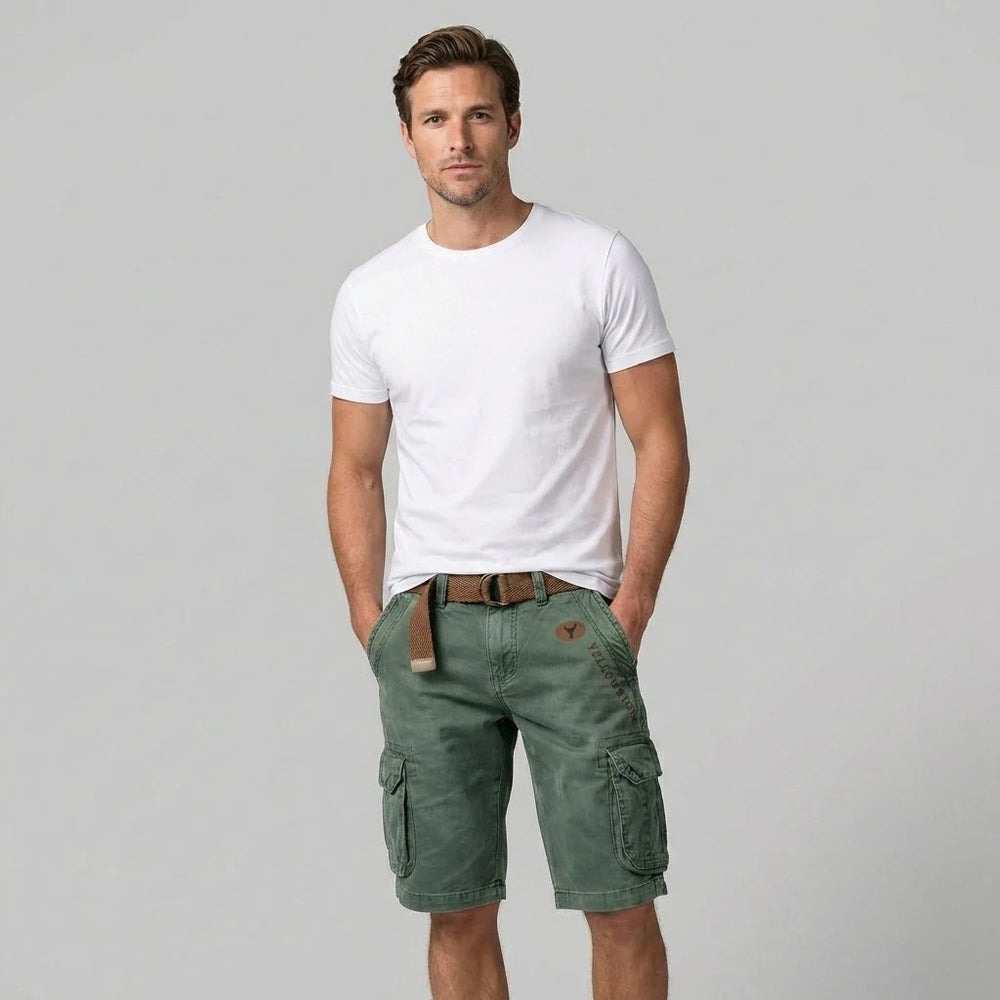 Short homme cargo fonctionnel et confortable, style casual. Parfait pour l'été et activités.