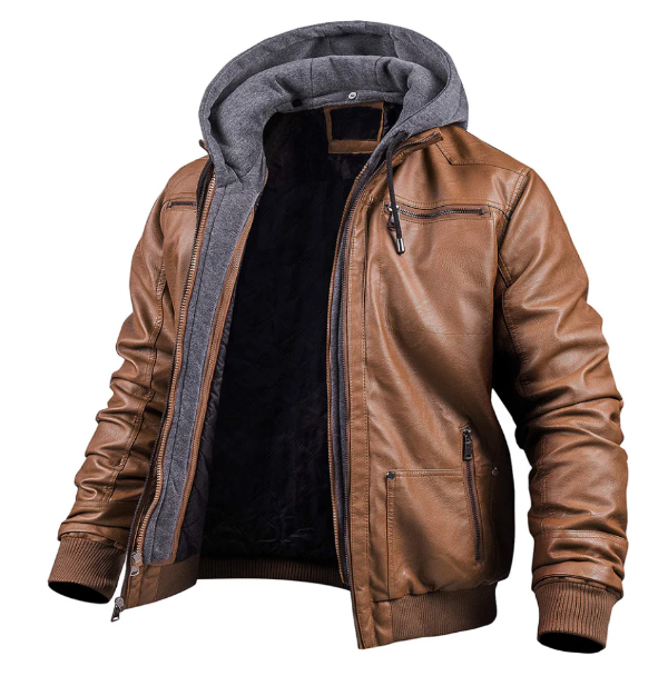 Blouson homme Langford élégant et décontracté, coupe slim fit, capuche pour mode urbaine et printemps.
