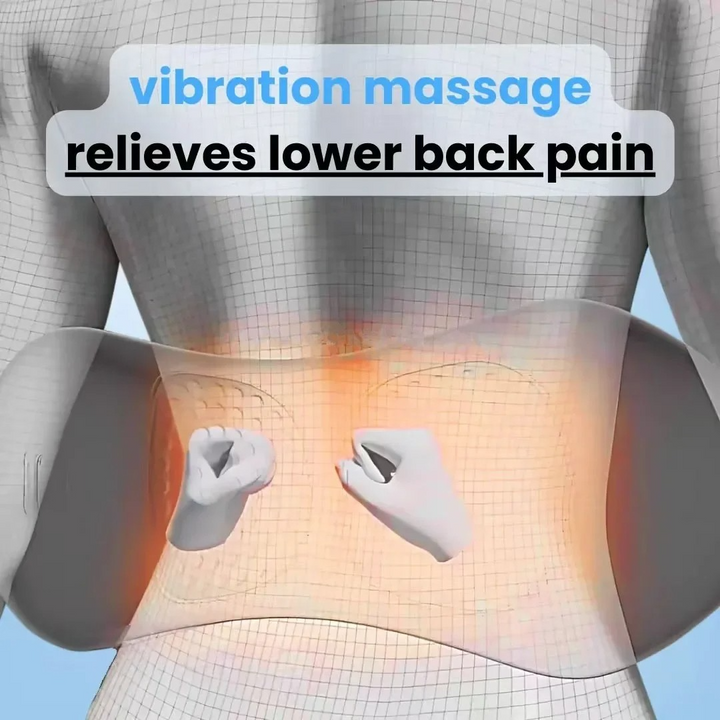 Masseur dorsal chauffant et vibrant 3-en-1, idéal pour sciatique et lombaire.