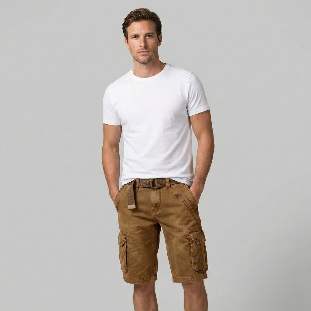 Short cargo homme polyvalent, longueur genou, avec poches pratiques. Parfait pour un été stylé.
