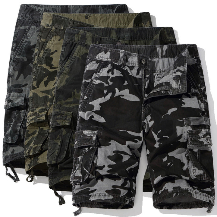 Short cargo militaire homme camouflage, idéal pour l'extérieur, pratique avec multiples poches pour l'aventure.