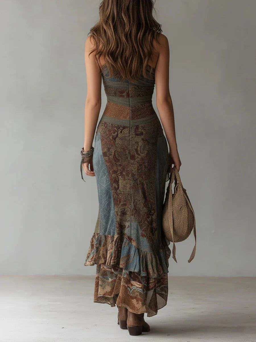 Robe de soirée asymétrique femme, longue et élégante. Parfaite pour un événement ou une occasion spéciale.