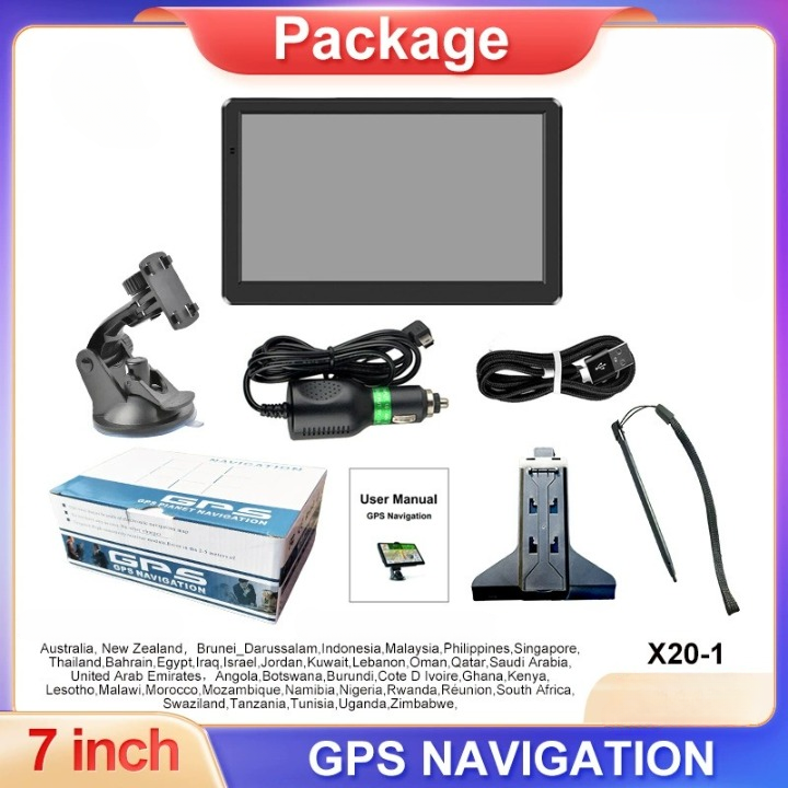 GPS 7" moderne pour camion et voiture. Navigation précise, cartes routières Europe, évitez le trafic.