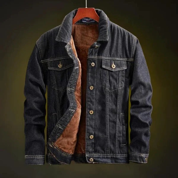 Veste masculine décontractée, style classique, pour l'extérieur. Confort automne-hiver avec doublure chaude et boutons.
