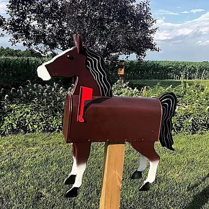 Boîte aux lettres vache en métal, décoration extérieure unique pour jardin. Résistante aux intempéries, artisanat de maison.
