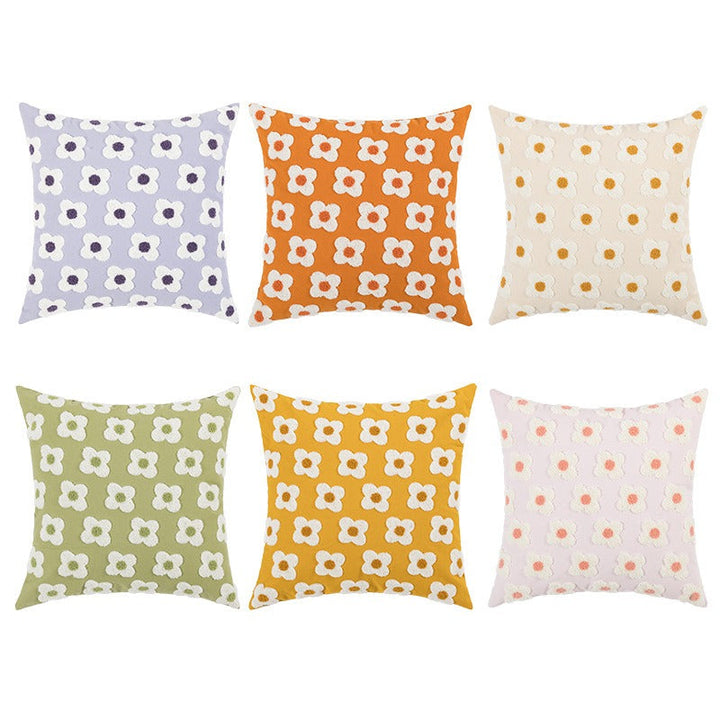 Accent décoratif: housse de coussin 45x45 cm, broderie tournesol lumineuse pour votre espace.