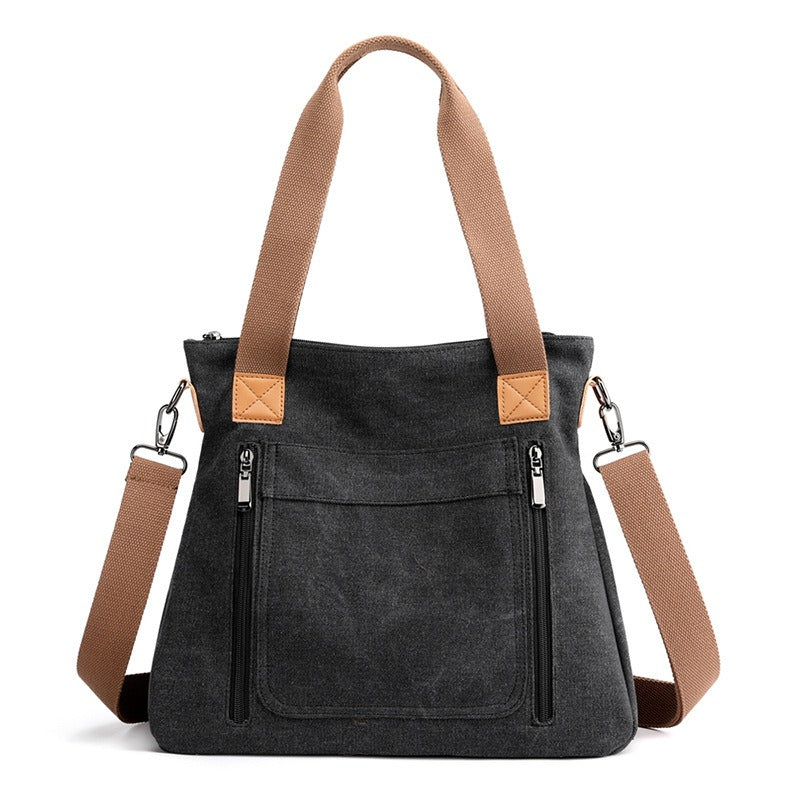 Sac à main fourre-tout décontracté et élégant en toile pour femme, parfait pour un look quotidien et pratique.