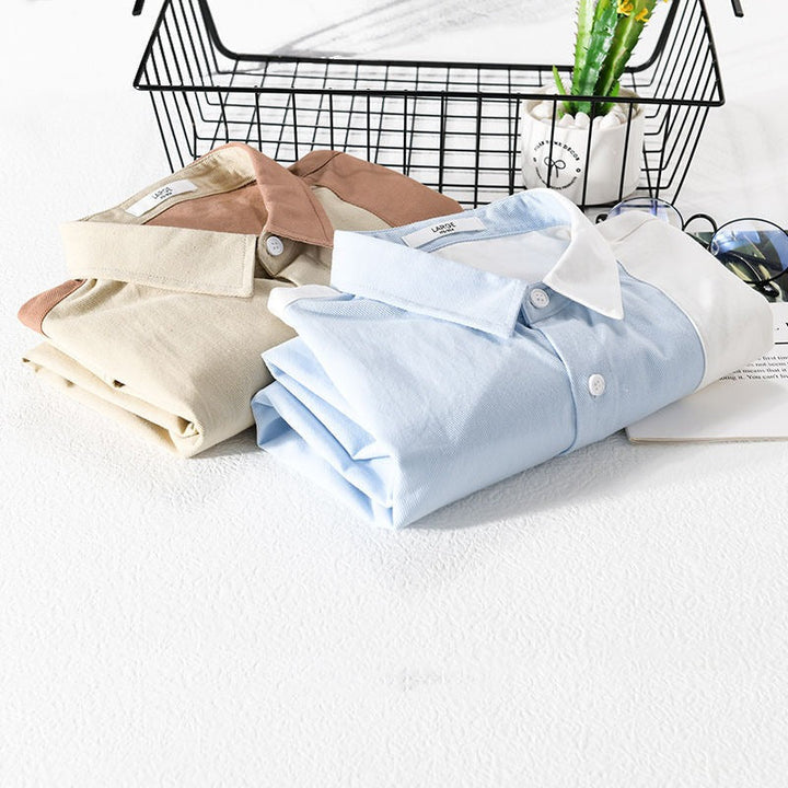 Chemise homme patchwork multicolore à manches courtes, parfaite pour un style décontracté et original d'été.