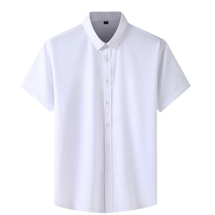 Chemise homme estivale à manches courtes, allie confort et style décontracté chic, couleur bleu et blanc.