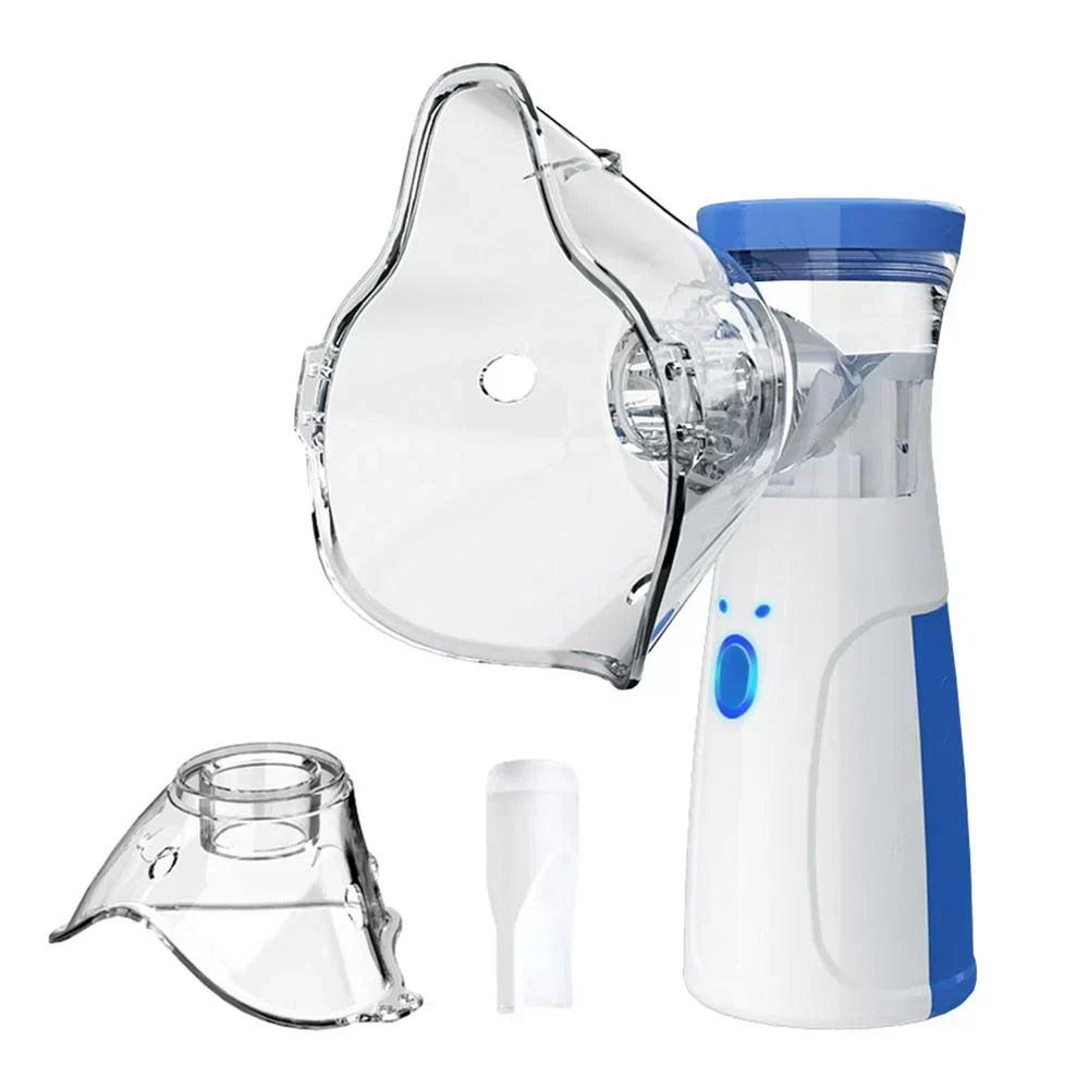 Inhalateur portable compact pour soulagement respiratoire rapide en cas d'asthme, rhume ou allergie.