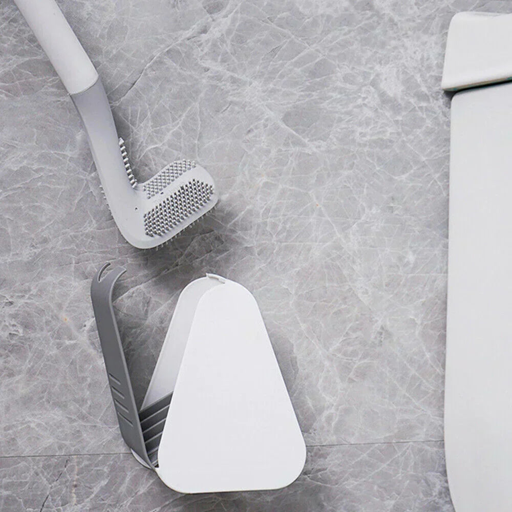 Gardez vos toilettes impeccables avec cette brosse hygiénique TPR et son support mural facile à installer.