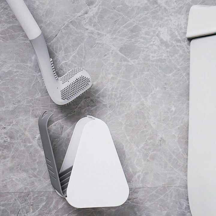 Gardez vos toilettes impeccables avec cette brosse hygiénique TPR et son support mural facile à installer.