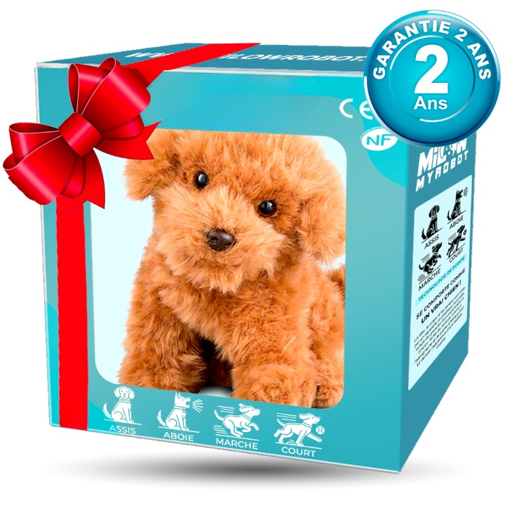 Chiot robot interactif en peluche pour enfants, marchant et aboyant, un cadeau idéal pour le jeu.