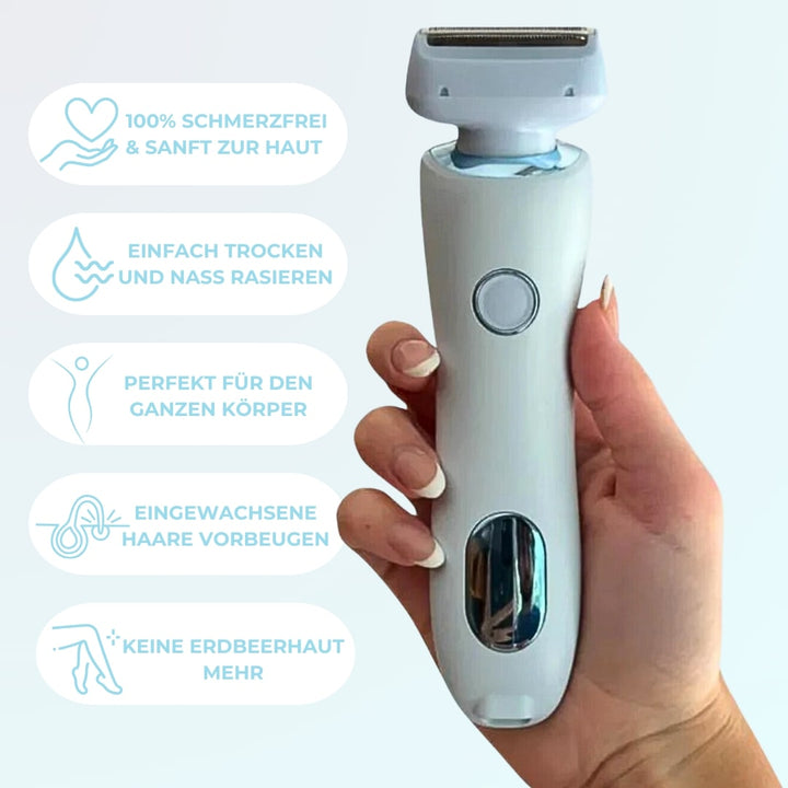 Rasoir féminin pour zones intimes, sans fil USB, garantit une épilation douce et précise pour la beauté.